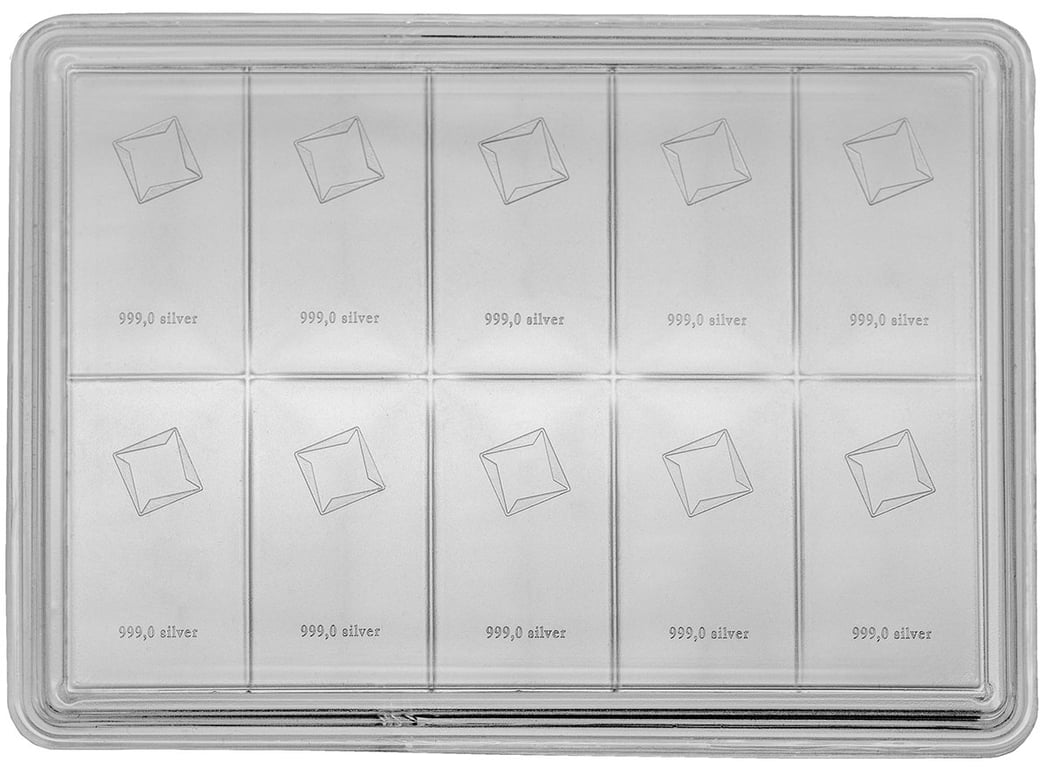 Back of the Silver CombiBar® 10 x 10 g