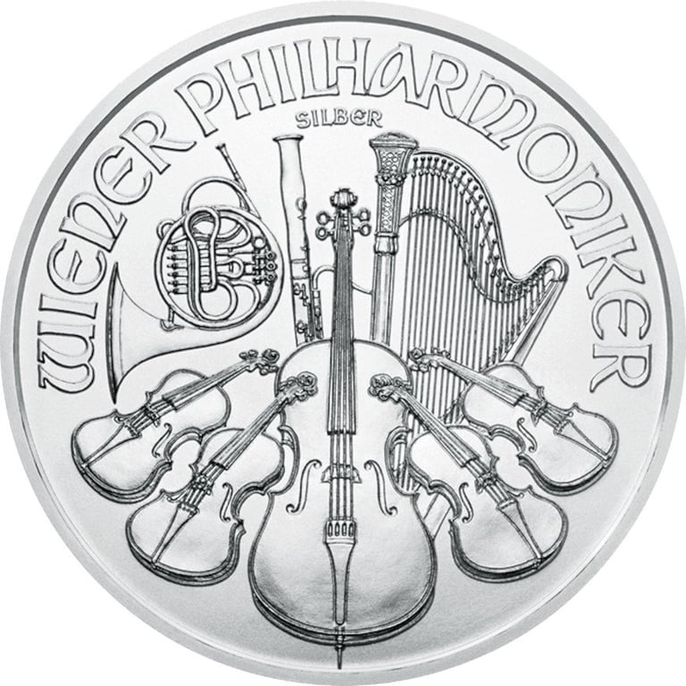 Front of the Silver Philharmonic 1 oz