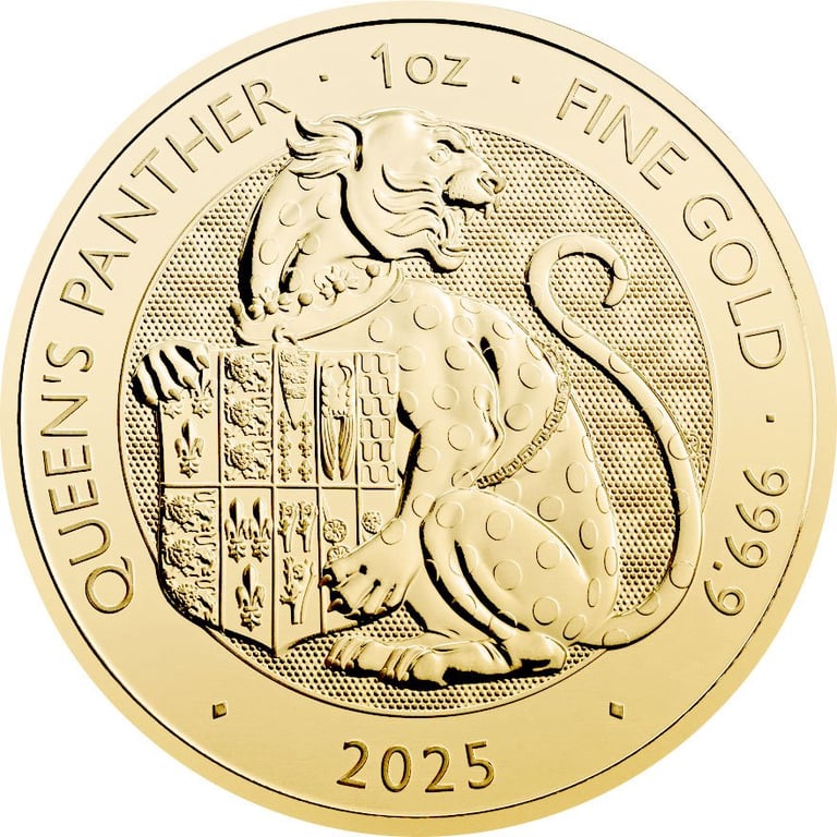 Front of the Gold The Queen's Panther 1 oz - Royal Tudor Beasts 2025
