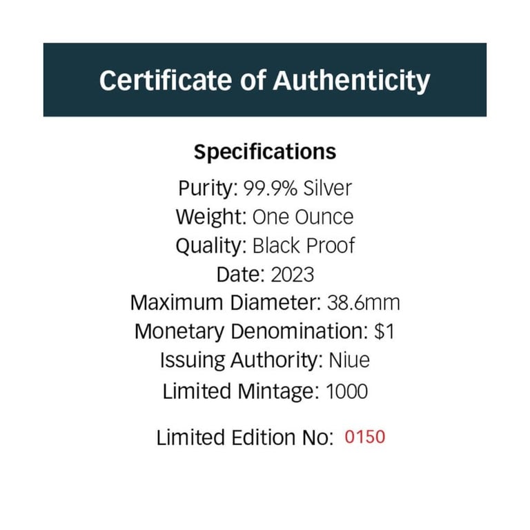 Certificate of authenticity