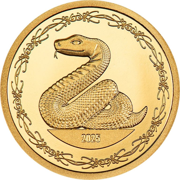Front of the Gold Lunar Year of the Snake 0.5 g PF - 2025