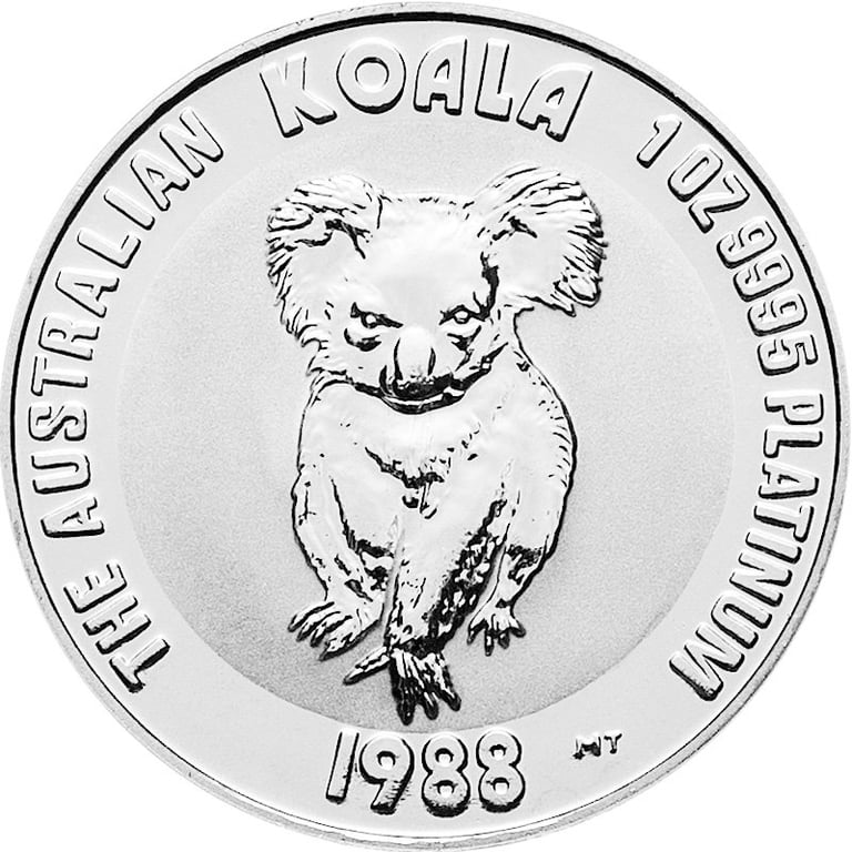 Front of the Platinum Koala 1 oz 