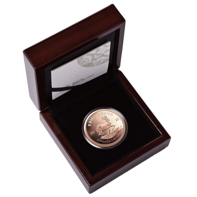 Gold Krugerrand 2 oz PF - 2022 in the original coin case