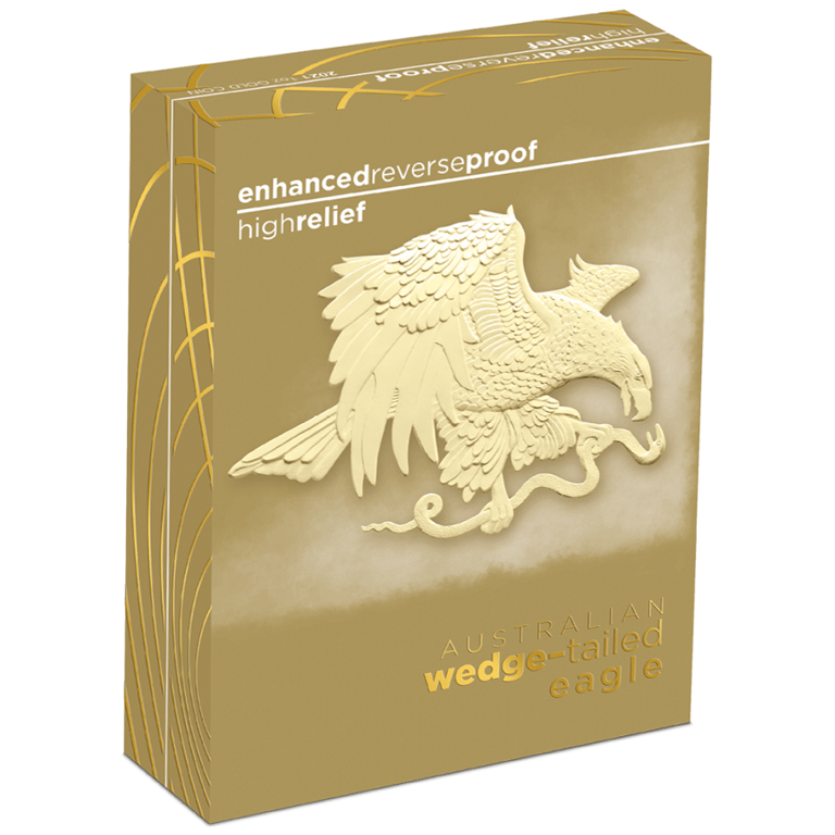 Original coin case of the Gold Wedge Tailed Eagle 2021 - 1 oz - High Relief