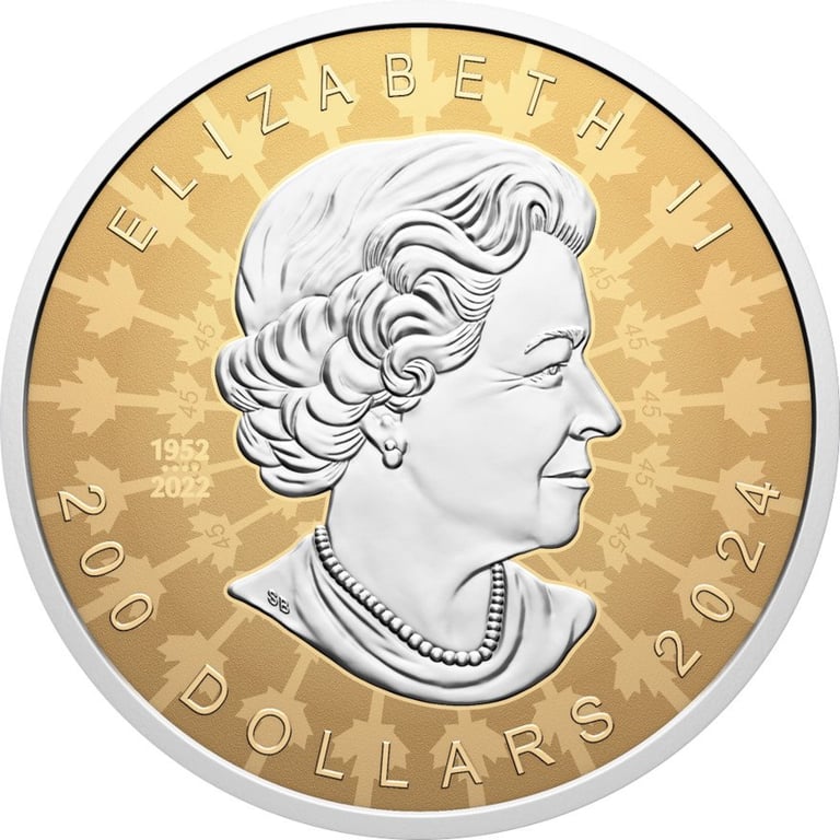 Back of the Gold Maple Leaf 2 oz RP - Super Incuse 2024