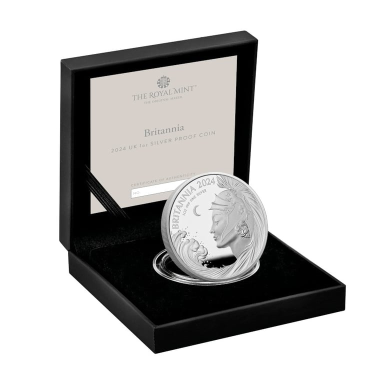 Silver Britannia 1 oz PF - 2024 in the original coin case