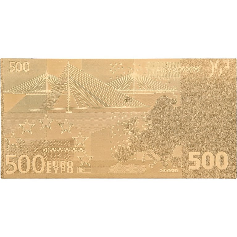 Back of the 500€ bill 24k gold-plated