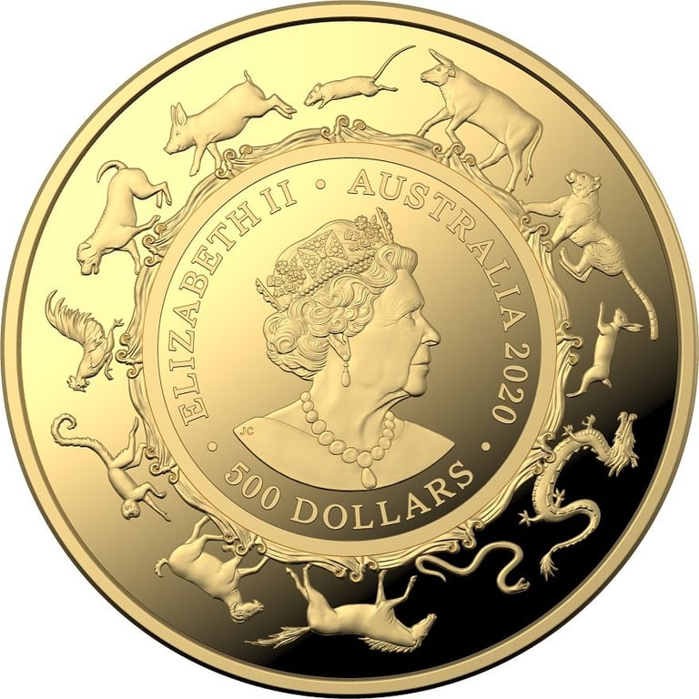 Back of the Gold 5 oz Lunar Rat PF - 1st Edition
