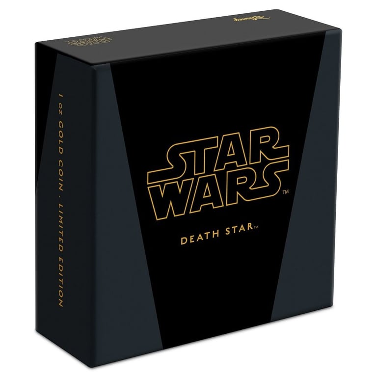Original coin case of the Gold STAR WARS 1oz - Death Star - PF 2020