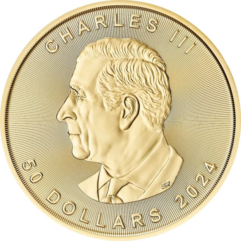 Back of the Gold Maple Leaf 1 oz - 2024