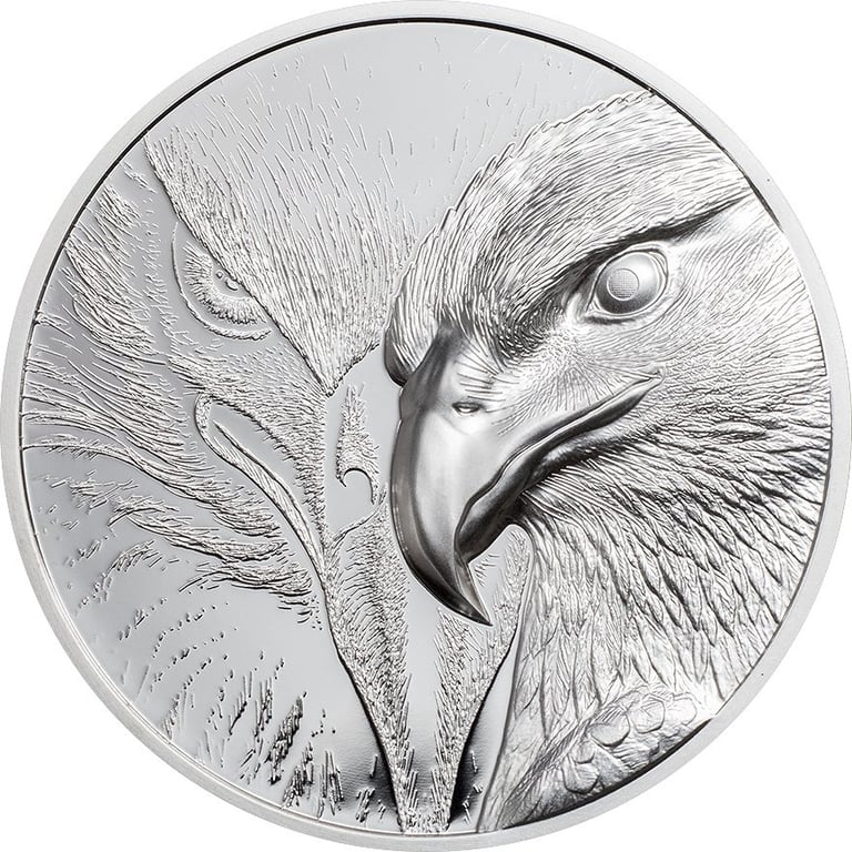 Front of the Silver Majestic Eagle 1 oz PF - High Relief 2020