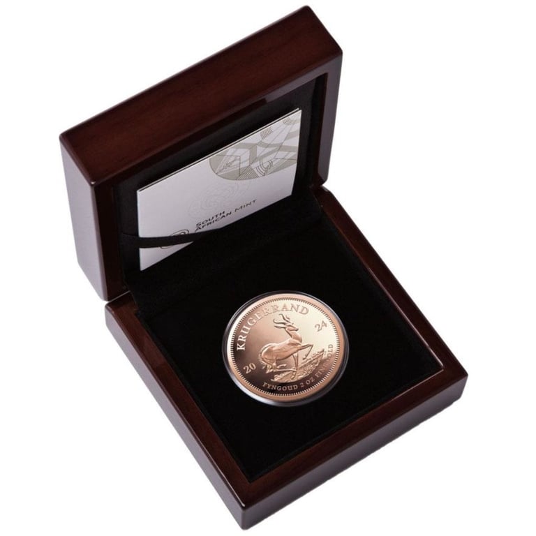 Gold Krugerrand 2 oz PF - 2024 in the original coin case