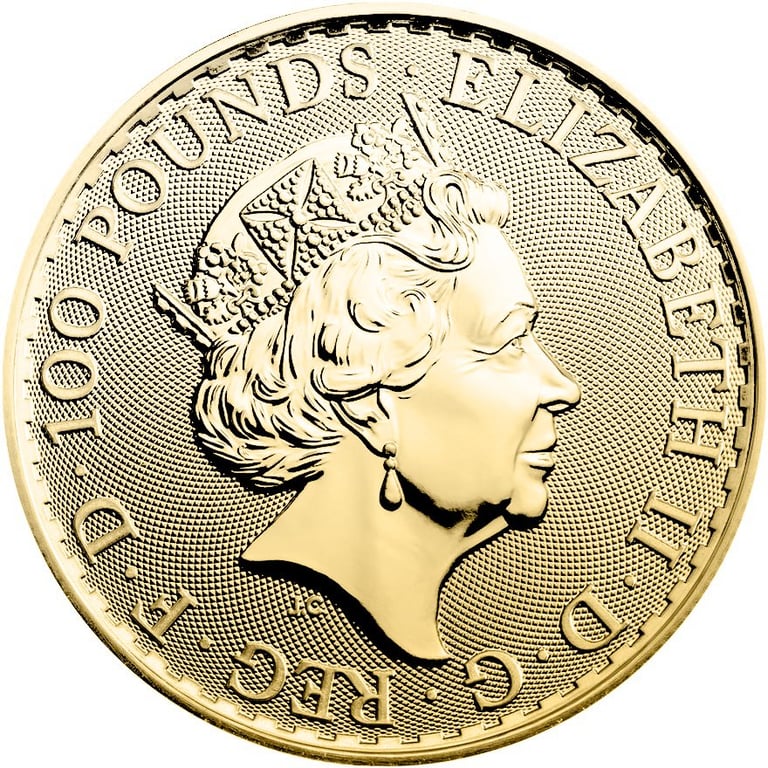 Back of the Gold Britannia 1/1 oz