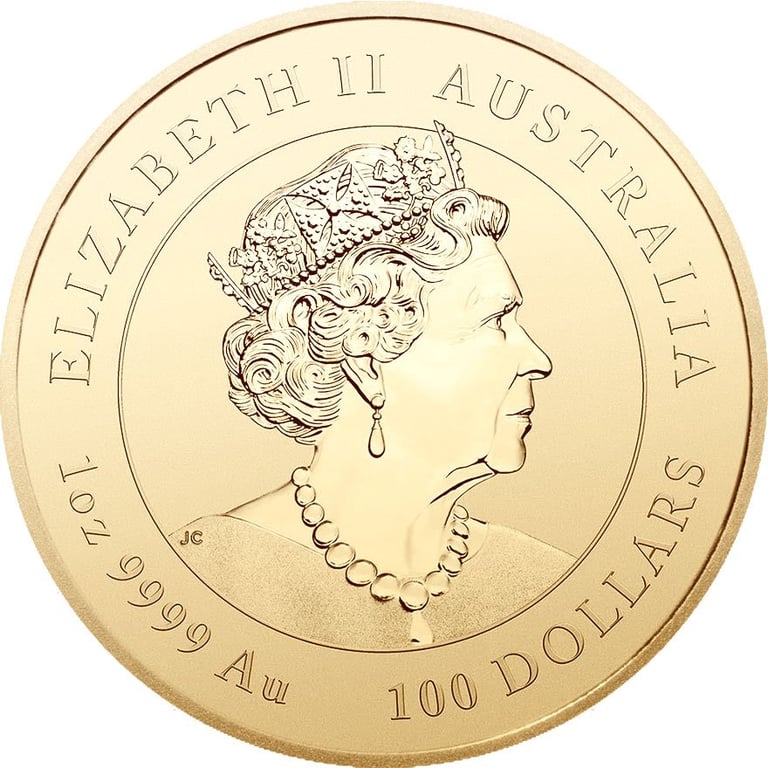Back of the Gold Lunar III 1 oz - Rabbit 2023
