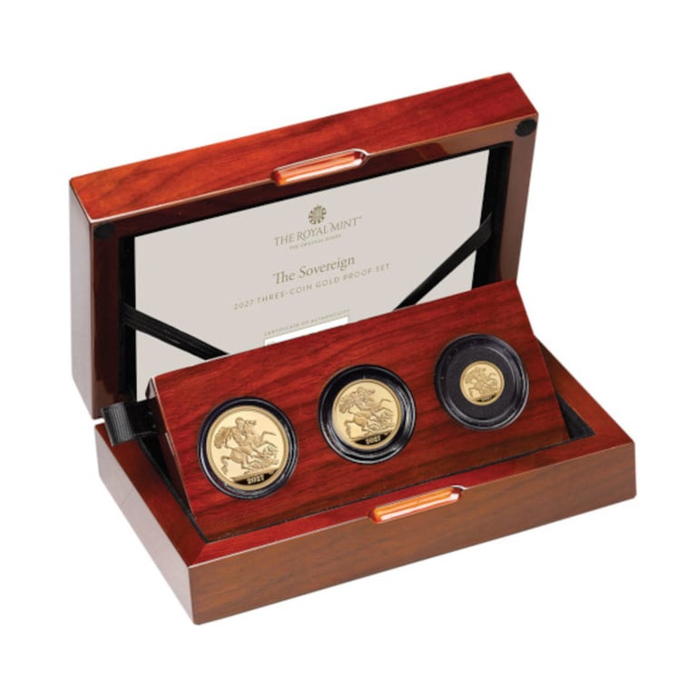 Coin case of Gold Sovereign - 3 Coin Set PF - 2027