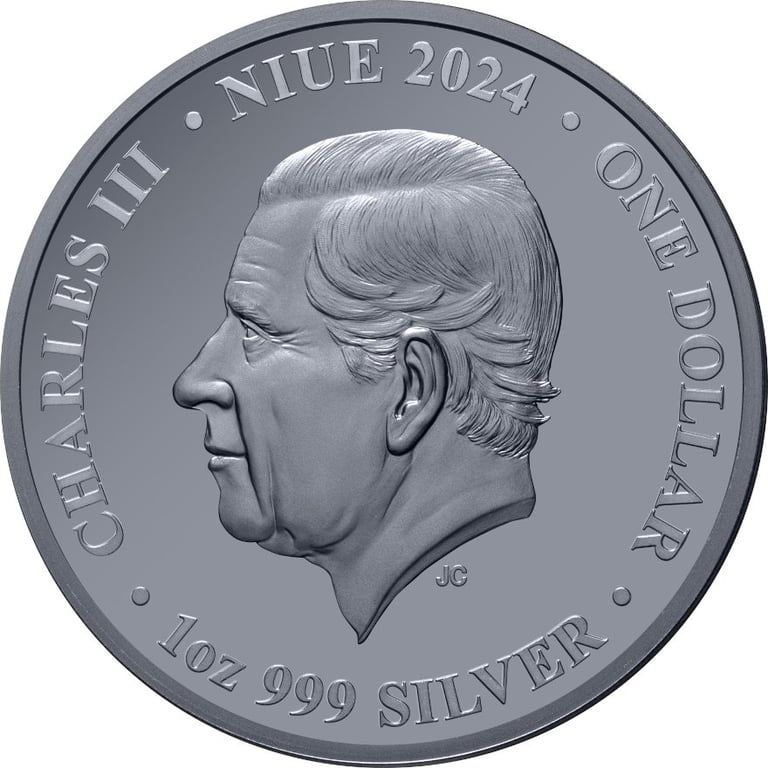 Back of the Silver Red-Eyed Tree Frog 1 oz Black Proof - 2024