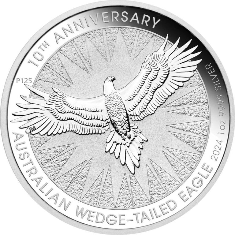 Front of the Silver Wedge Tailed Eagle 1 oz - 10th Anniversary - 2024