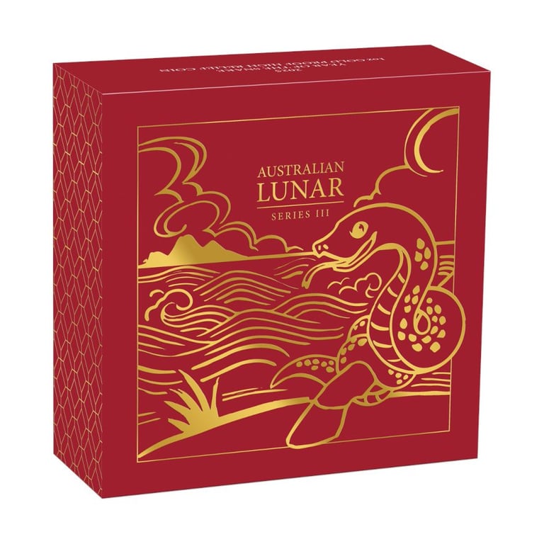 Original coin case of the Gold Lunar III Snake 1 oz PF - High Relief 2025