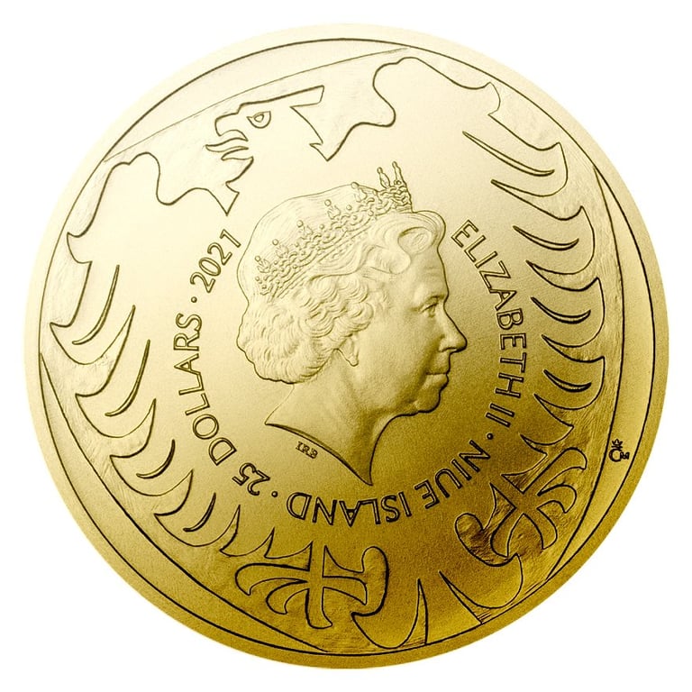 Back of the Gold Czech Lion 1/2 oz - 2021