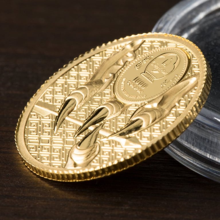 Side view of the Gold Majestic Eagle 1/10 oz PF - High Relief 2020