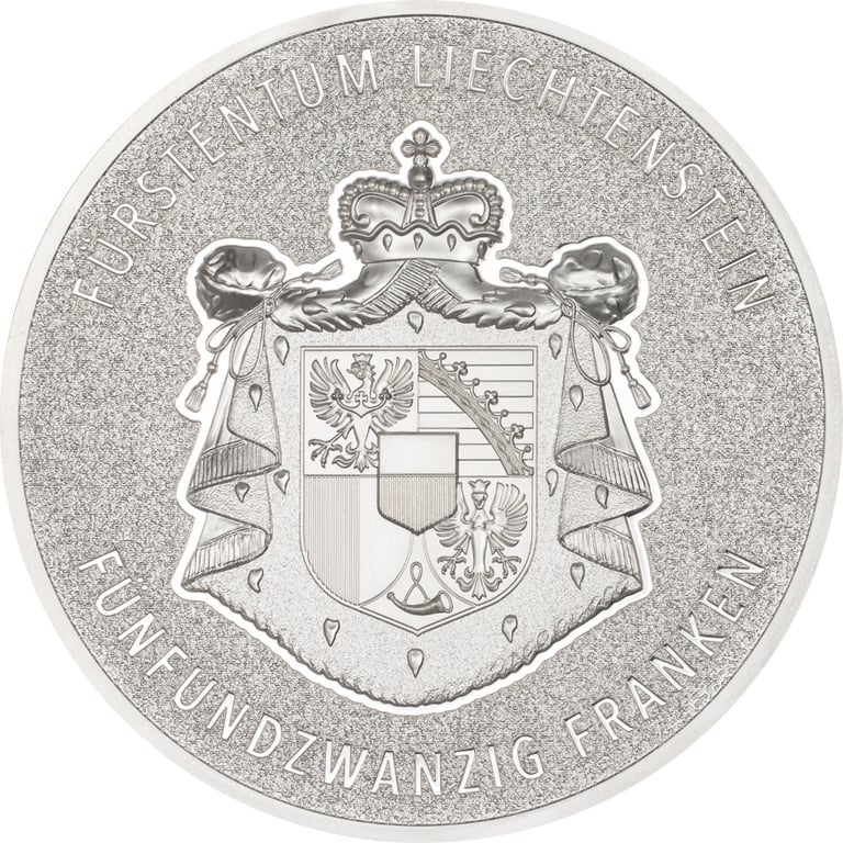 Back of Silver 100 Years of the Swiss Franc in Liechtenstein 5 oz – Ultra High Relief
