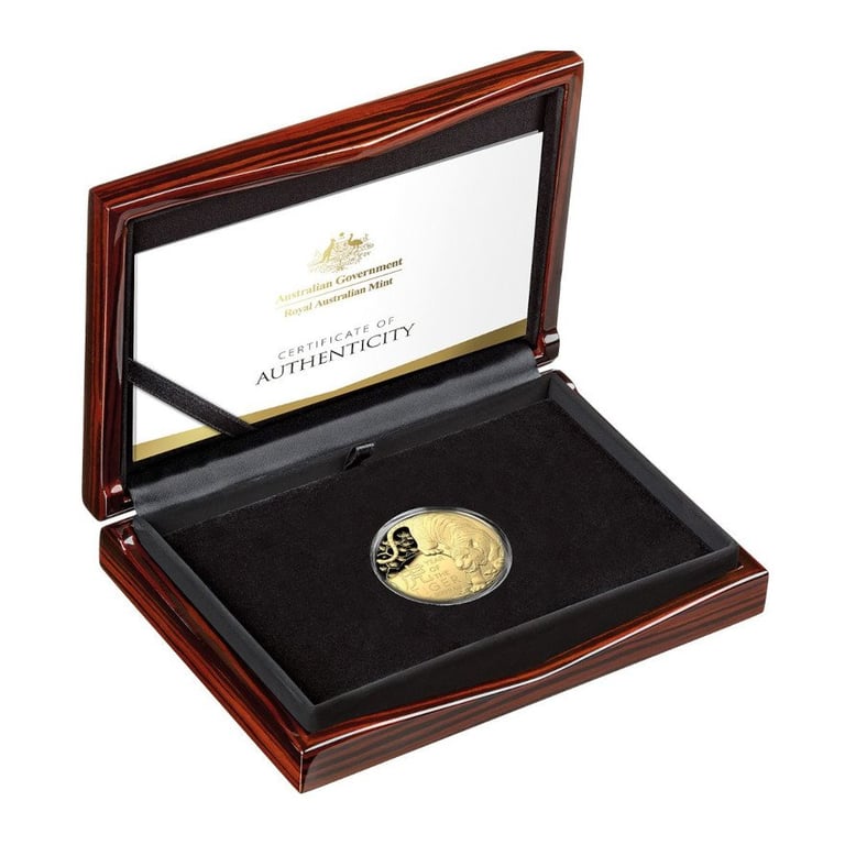 Gold Lunar Tiger 1 oz PF domed coin - RAM 2022 in the original coin case