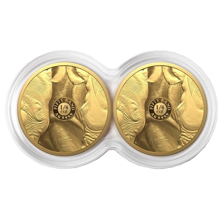 Back of the Gold Rhino Big Five Series II - 2 x 1/4 oz PF Set Double Capsule - 2022