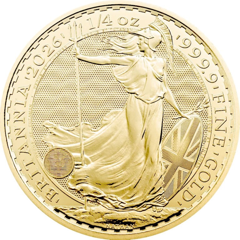 Front of the Gold Britannia 1/4 oz - 2026