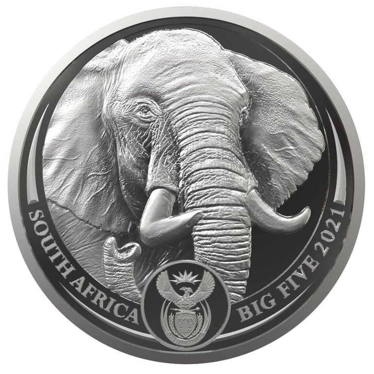 Front of the Silver Elephant 5 oz - Big Five Series II - 2021