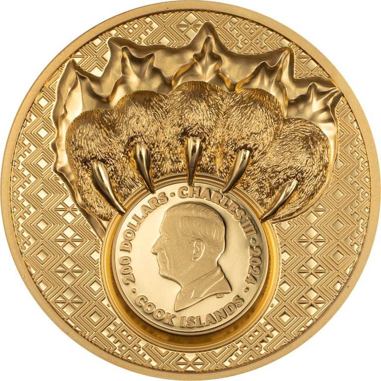 Back of the Gold King of the North - Polar Bear 1 oz PF - Ultra High Relief