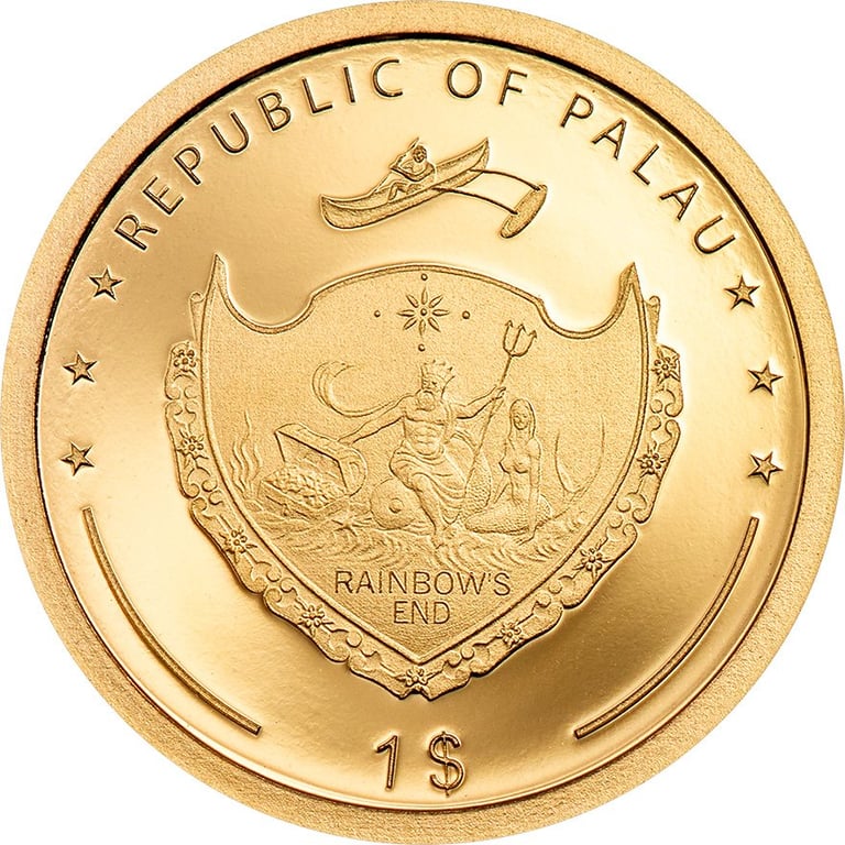 Back of the Gold Cloverleaf 1 g Palau - 2020