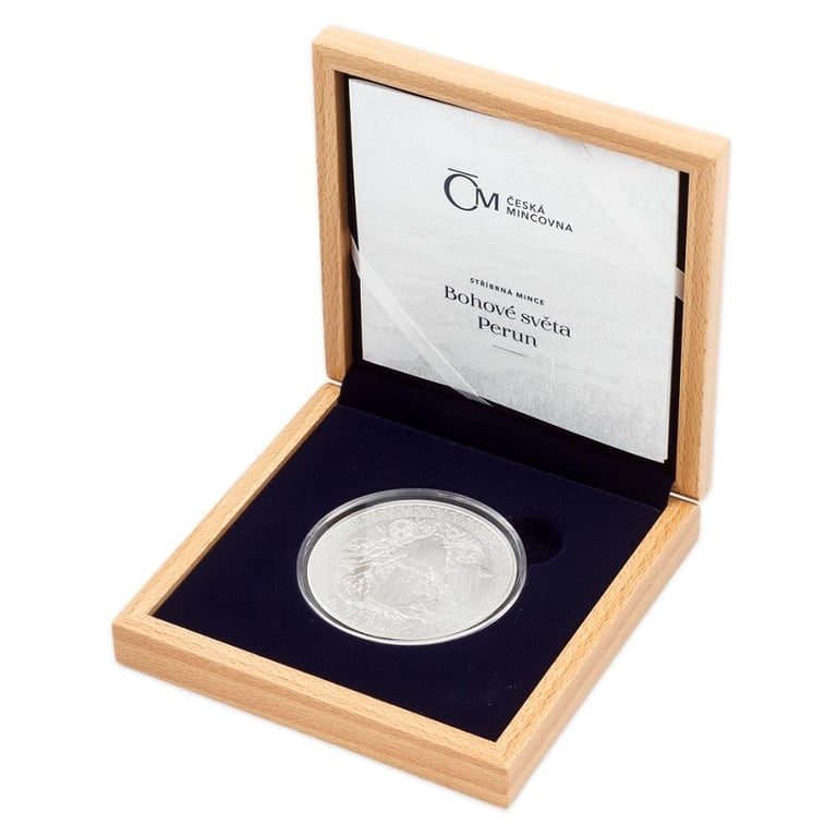 Silver 5 oz Ancient Gods - Perun 2020 in the original coin case