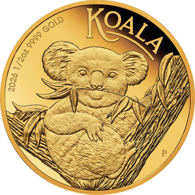 Front of Gold Koala 1/2 oz Proof - 2026