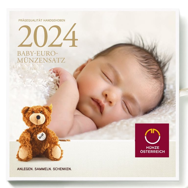 Front of the Copper Baby Euro Coin Set SU AUT - 2024