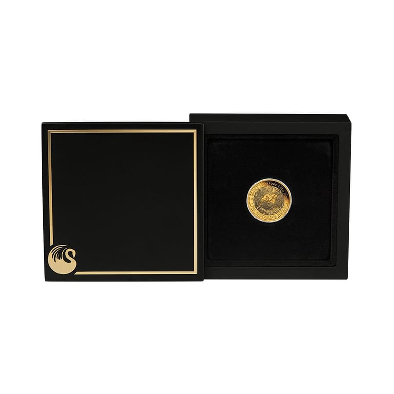 Side view of Gold Australian Nugget 1/4 oz PF - 40th Anniversary - 2026
