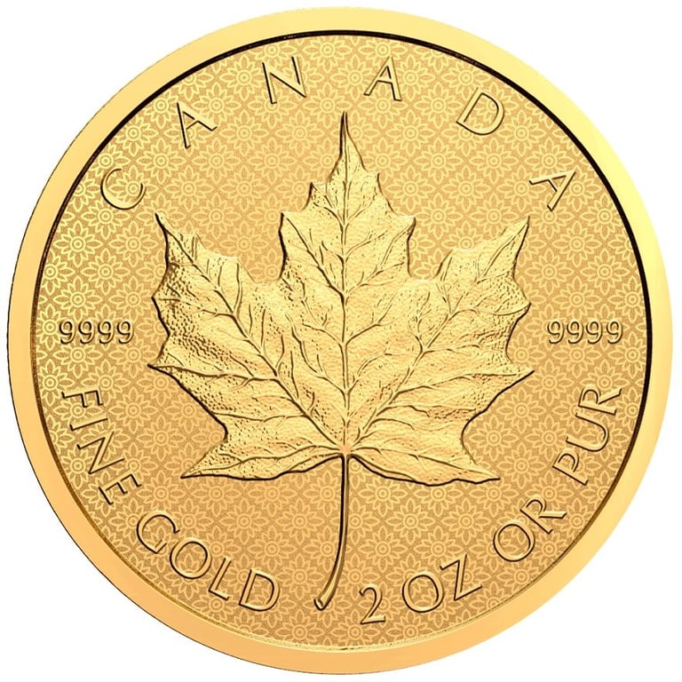 Front of the Gold Maple Leaf 2 oz RP - 2021
