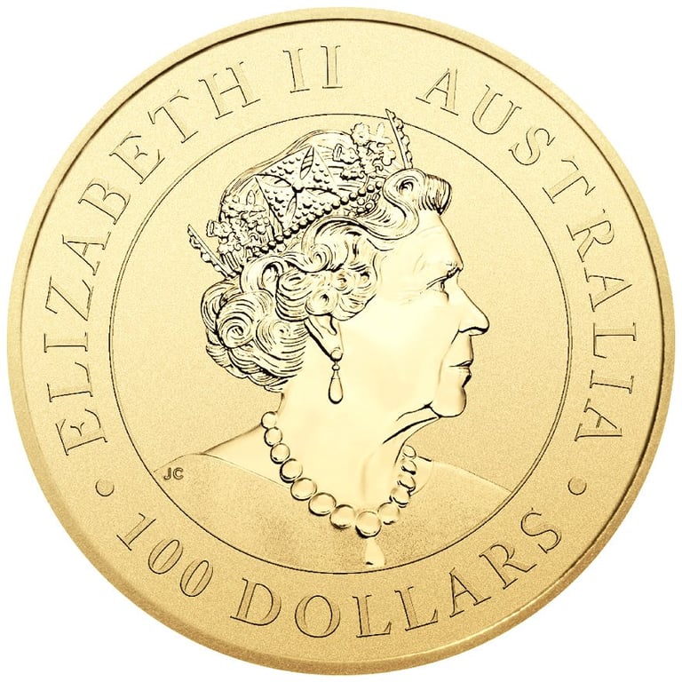 Back of the Gold Emu 1 oz - 2021