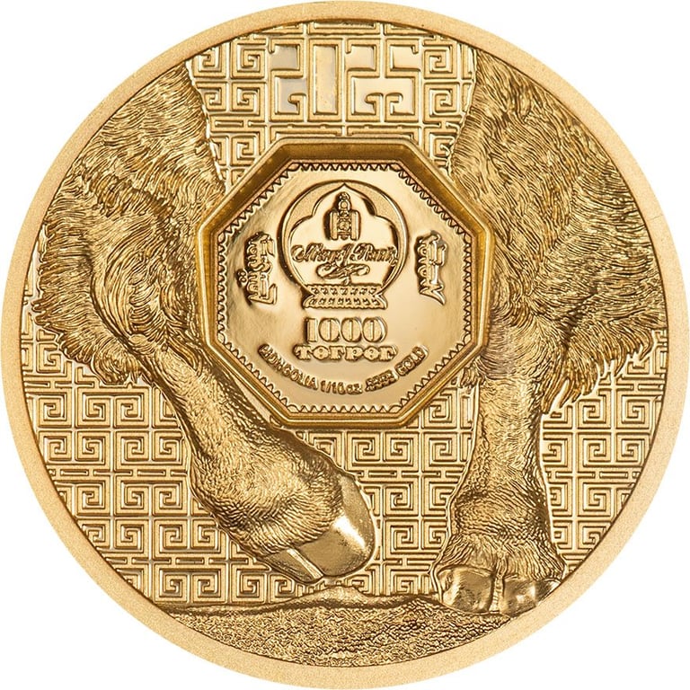 Back of the Gold Bison 1/10 oz PF - High Relief 2025