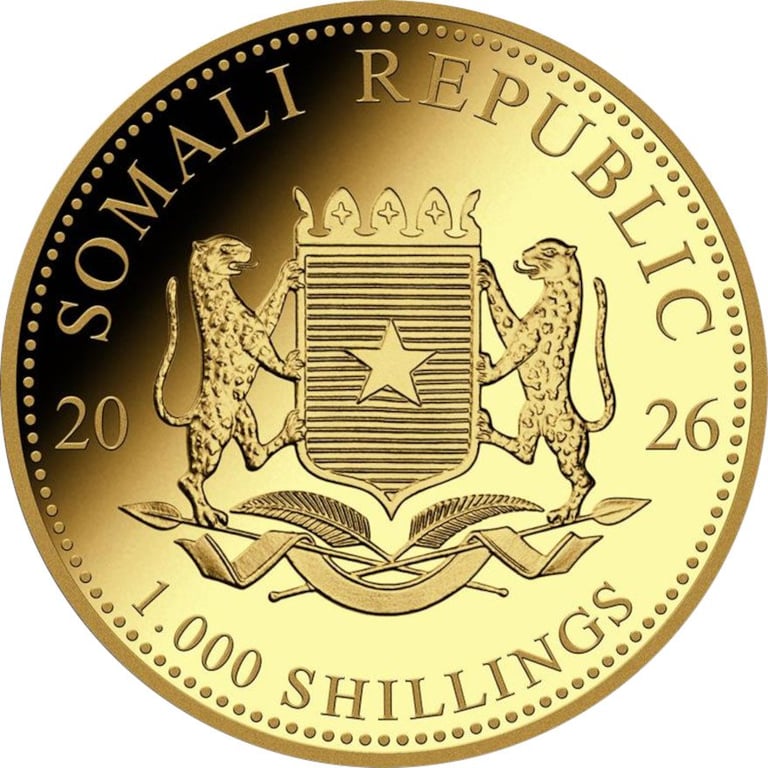 Back of the Gold Somalia Elephant 1 oz - 2026