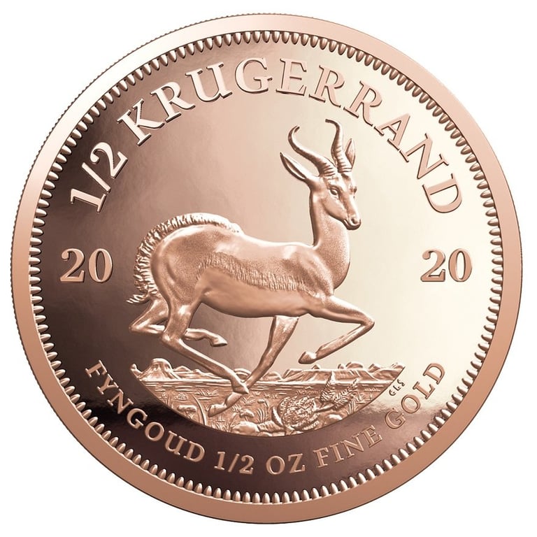 Front of the Gold Krugerrand 1/2 oz PF - 2020