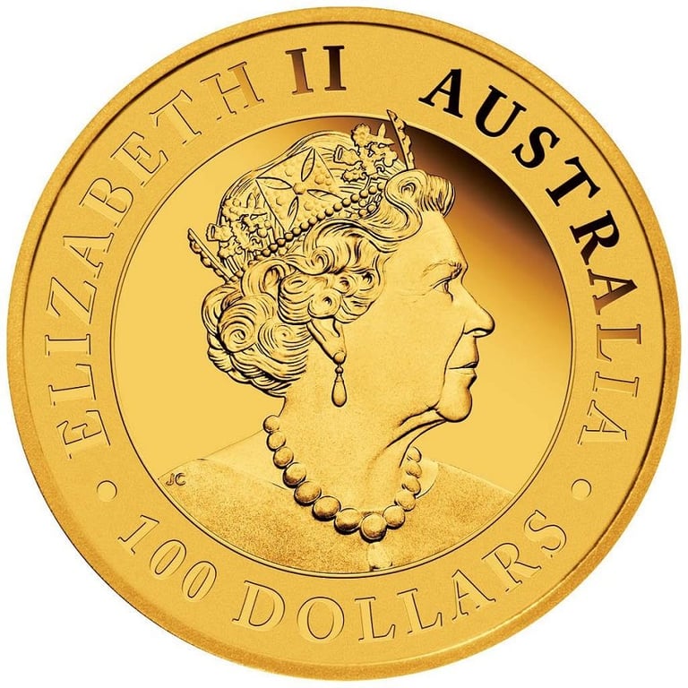 Back of the Gold Wedge Tailed Eagle 1 oz PF - High Relief 2022
