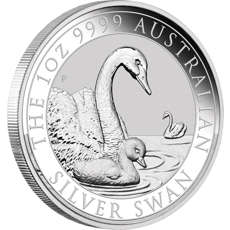 Side view of the Silver Swan 1 oz - 2019