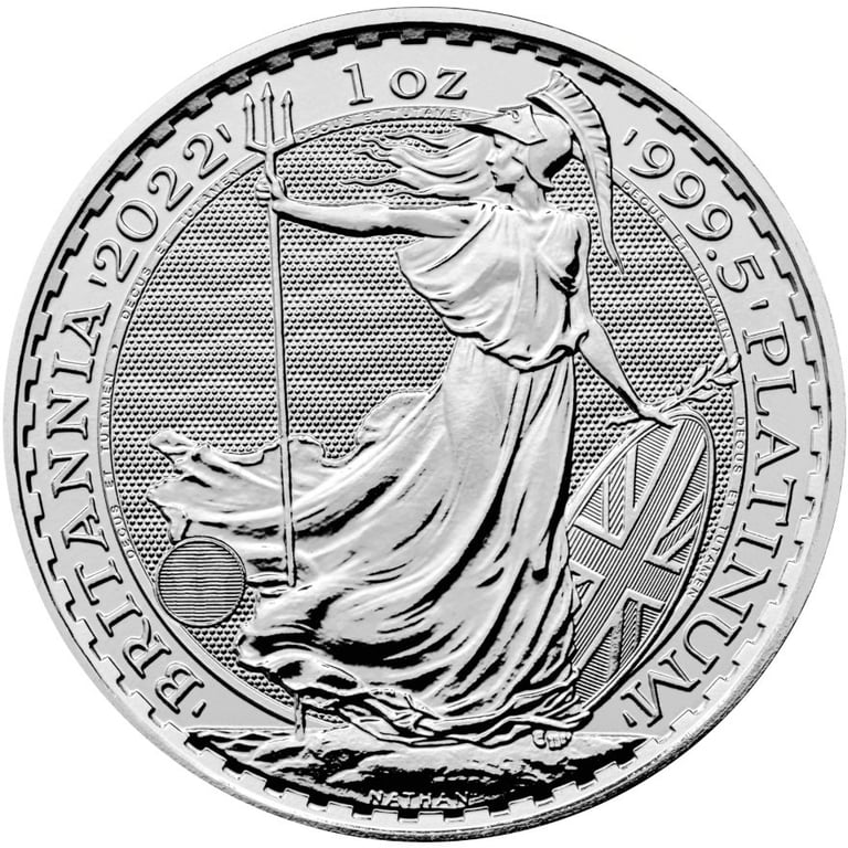 Front of the Platinum Britannia 1 oz - 2022