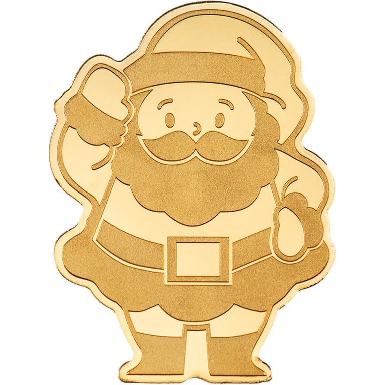 Front of the Gold Santa Claus 0,5 g