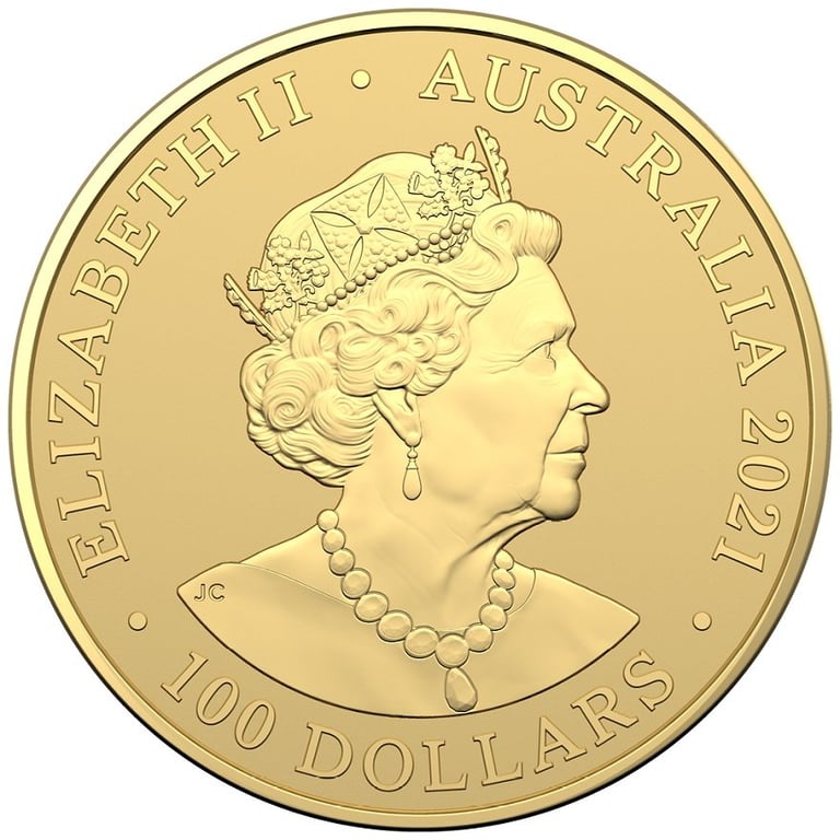 Back of the Gold Australia Zoo 1 oz - Cheetah - RAM 2021