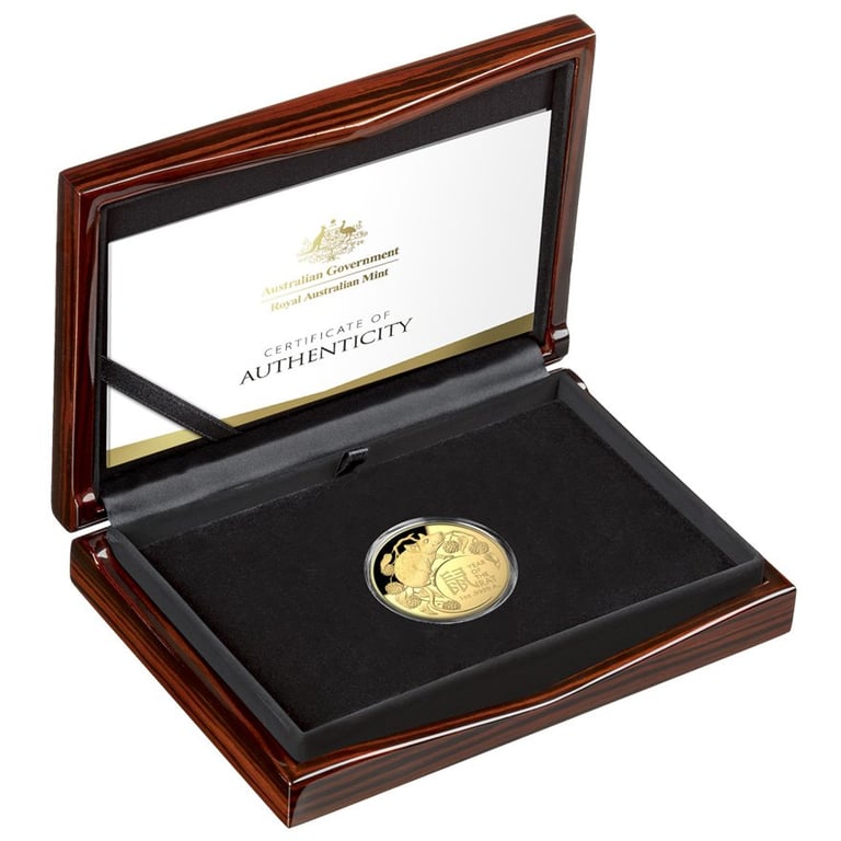 Gold Lunar Rat 1 oz PF domed coin - RAM 2020 in the original coin case