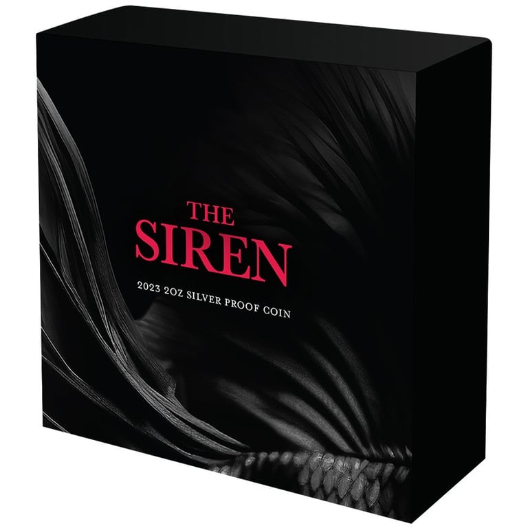 Original coin case of the Silver Mythical Creatures - The Siren 2 oz PF - 2023