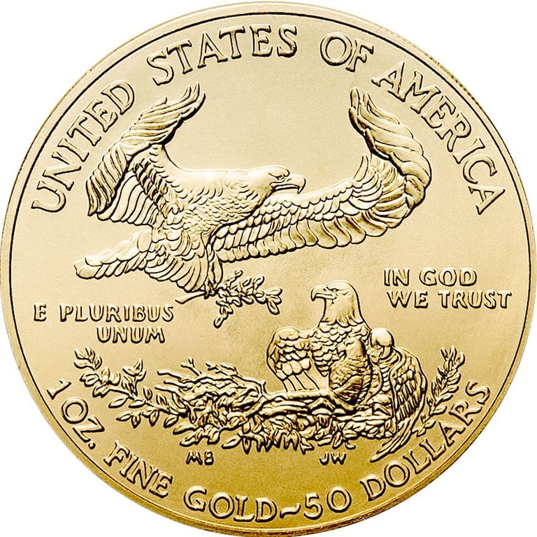 Back of the Gold American Eagle 1 oz