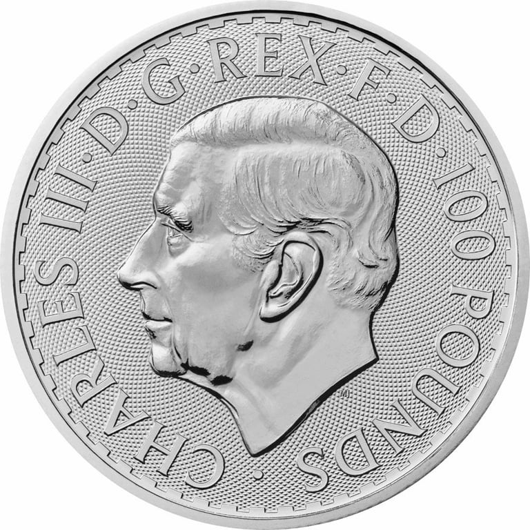 Back of the Platinum Britannia 1 oz - 2023
