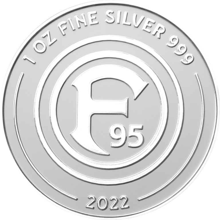 Front of the Silver Fortuna Düsseldorf 1 oz PF - 2022